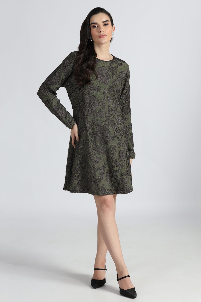 FLORAL METALLIC KNITED TRANSFER JACQUARD TUNIC