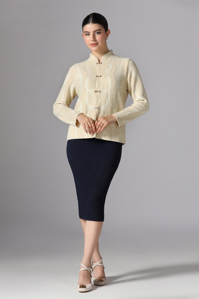 ORINTAL JACQUARD CHINESSE CORAL CARDIGAN