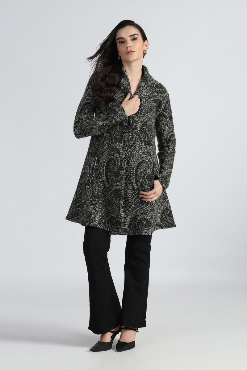 TRANSFERRED JACQUARD PASELY KNITED COAT
