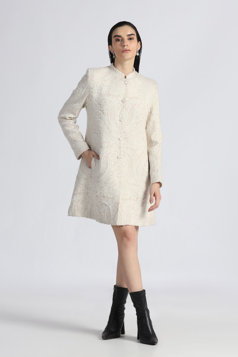 PLUSH PASELY JACQUARD KNITED COAT