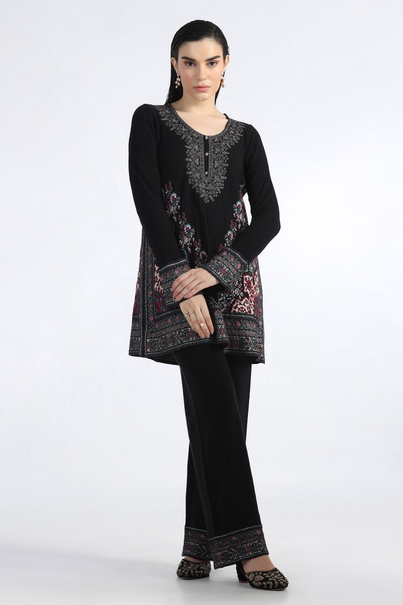 INTARSIA JACQUARD KNITED CO-ORD SET WITH EMBROIDERY
