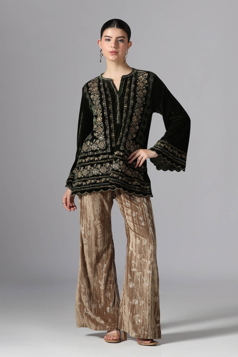 VELVET EMBROIDERED CO-ORD SET