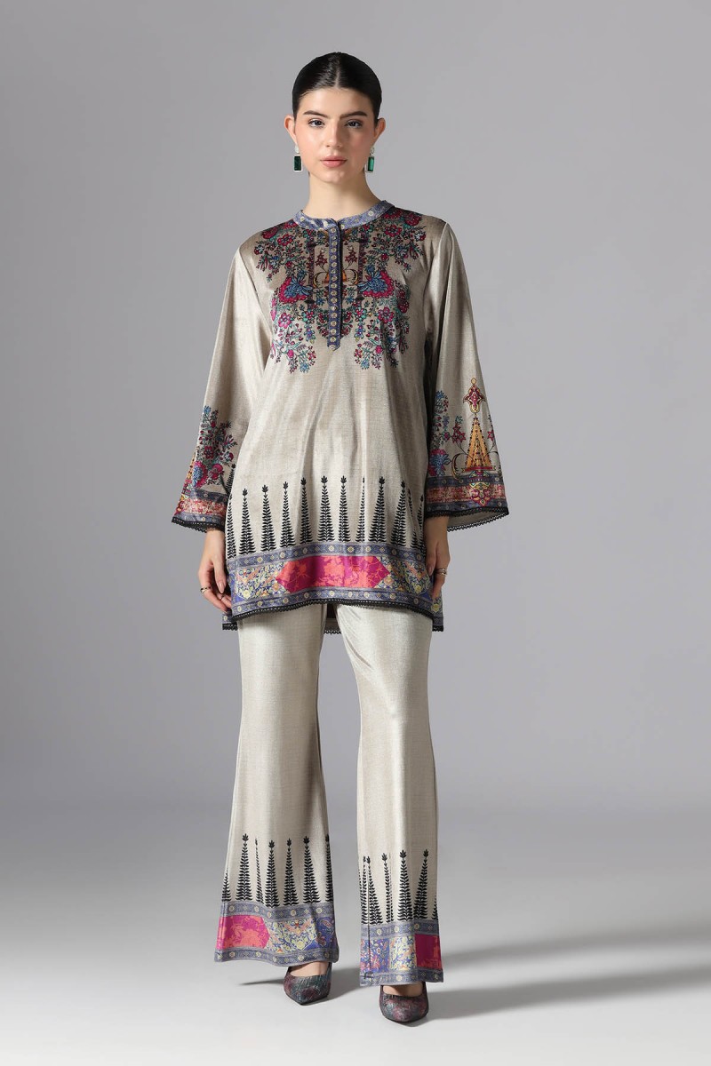 DIGITAL PRINTED EMBROIDERED CO-ORD SET