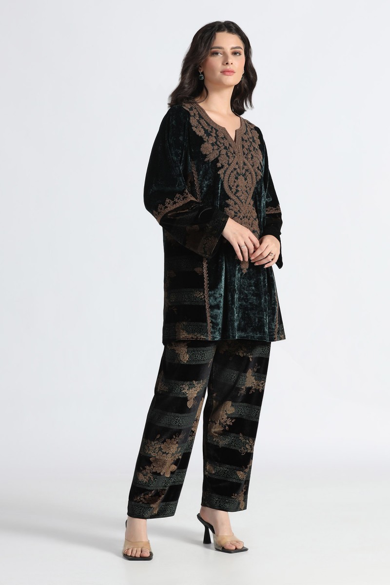 DIGITAL PRINTED EMBROIDERED CO-ORD SET