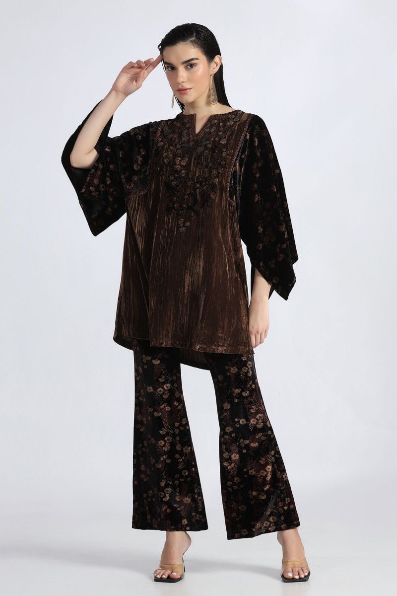 DIGITAL PRINTED EMBROIDERED CO-ORD SET