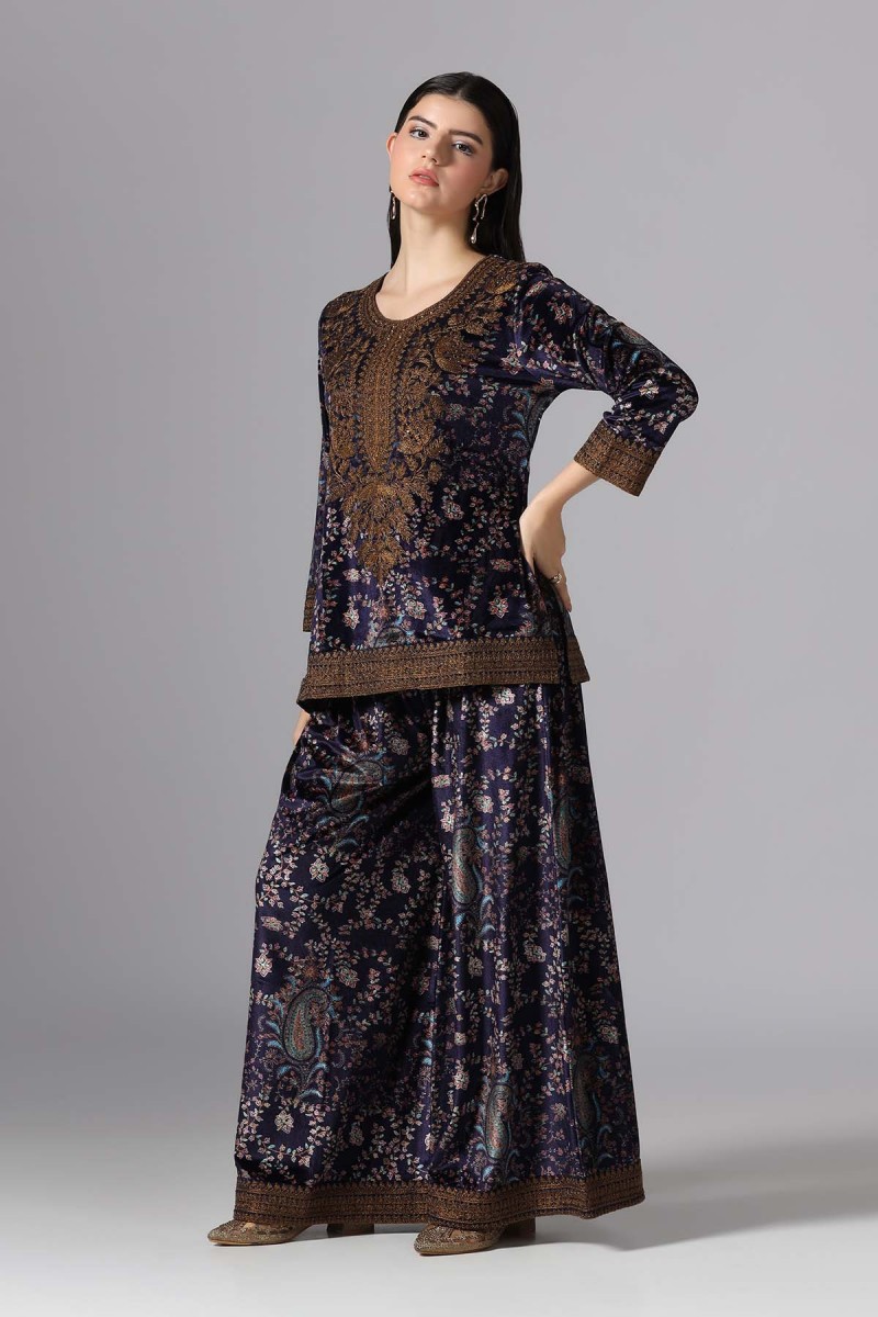 DIGITAL PRINTED EMBROIDERED CO-ORD SET