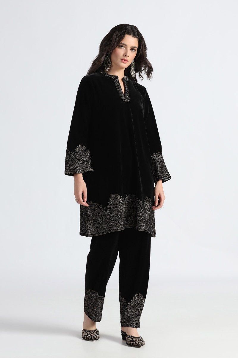 VELVET EMBROIDERED CO-ORD SET