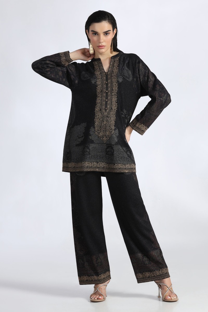 KNITED JACQUARD CO-ORD SET WITH EMBROIDERY