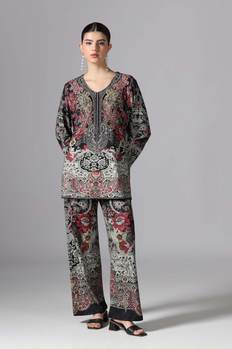 DIGITAL PRINTED CO-ORD SET WITH EMBROIDERY