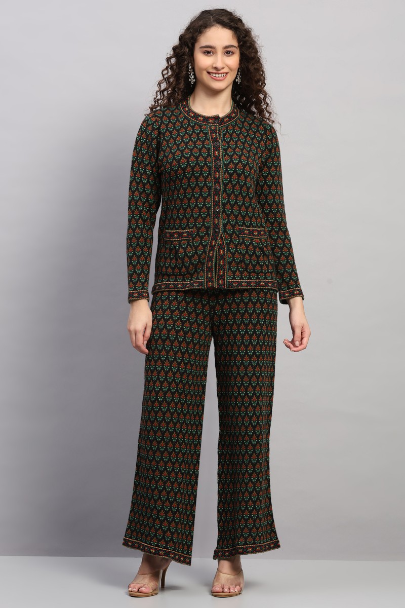 ETHNIC JACQUARD KNITED CO-ORD SET