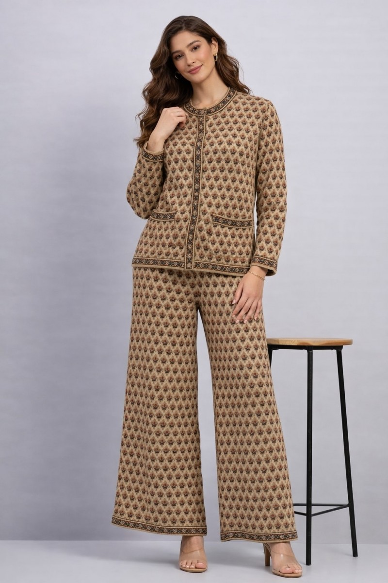 ETHNIC JACQUARD KNITTED CO-ORD SET