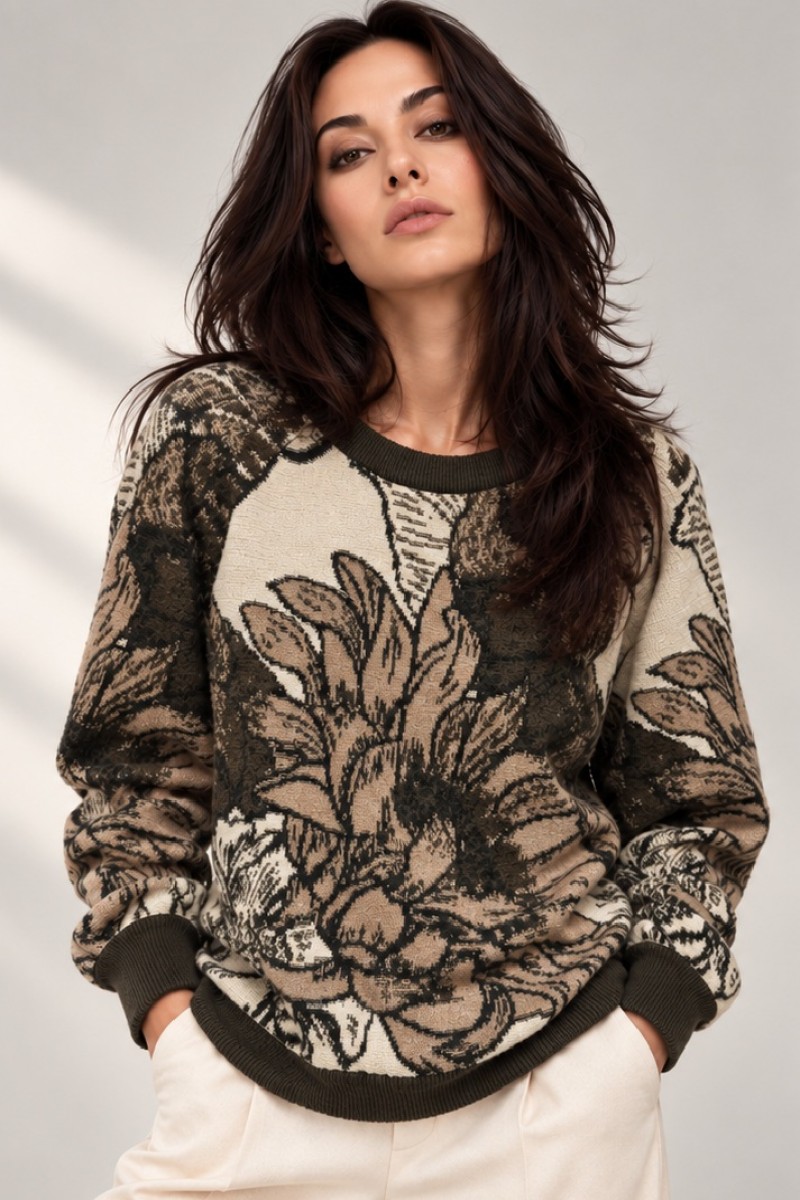FLORAL JACQUARD PREMIUM KNIT JUMPER