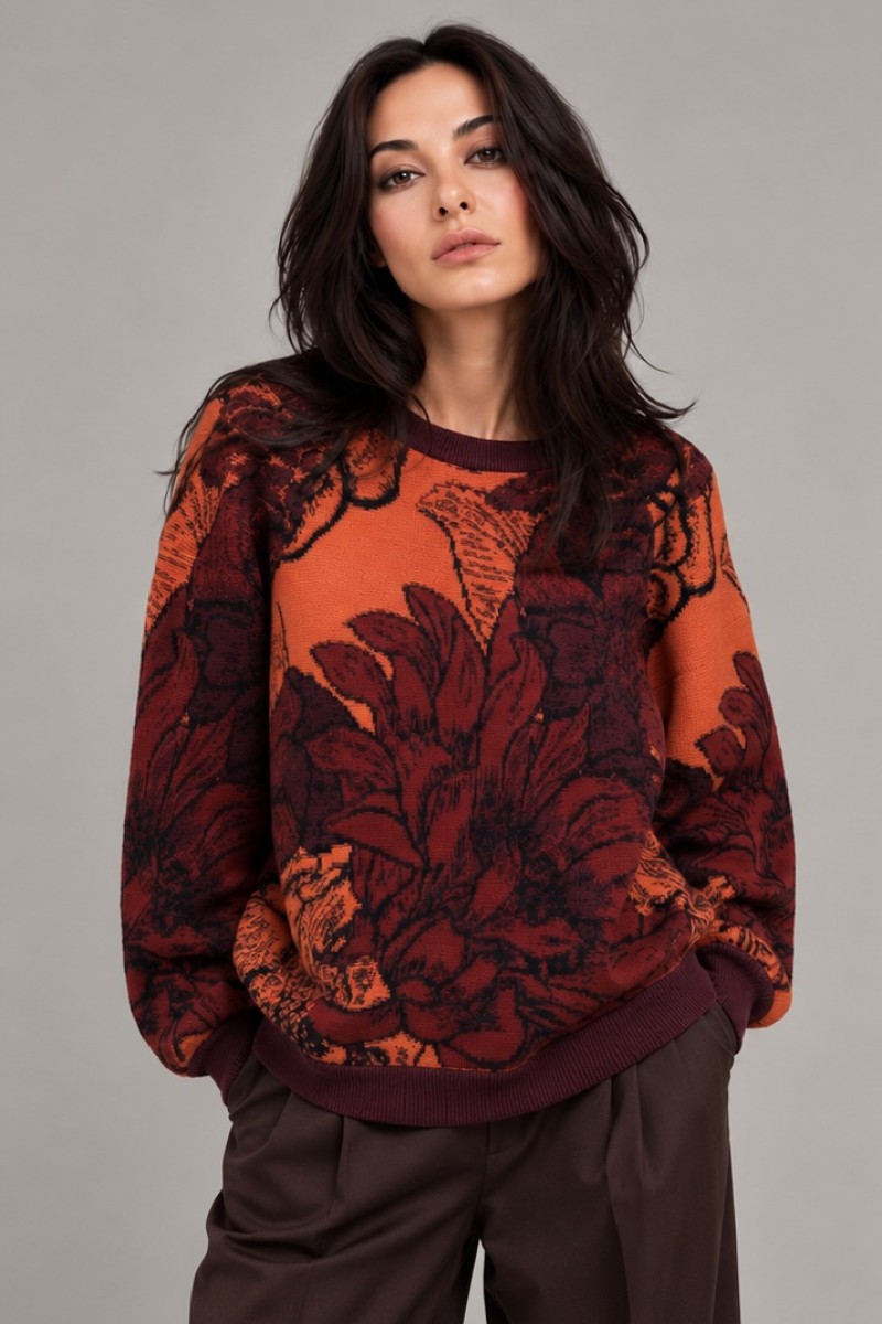 FLORAL JACQUARD PREMIUM KNIT JUMPER