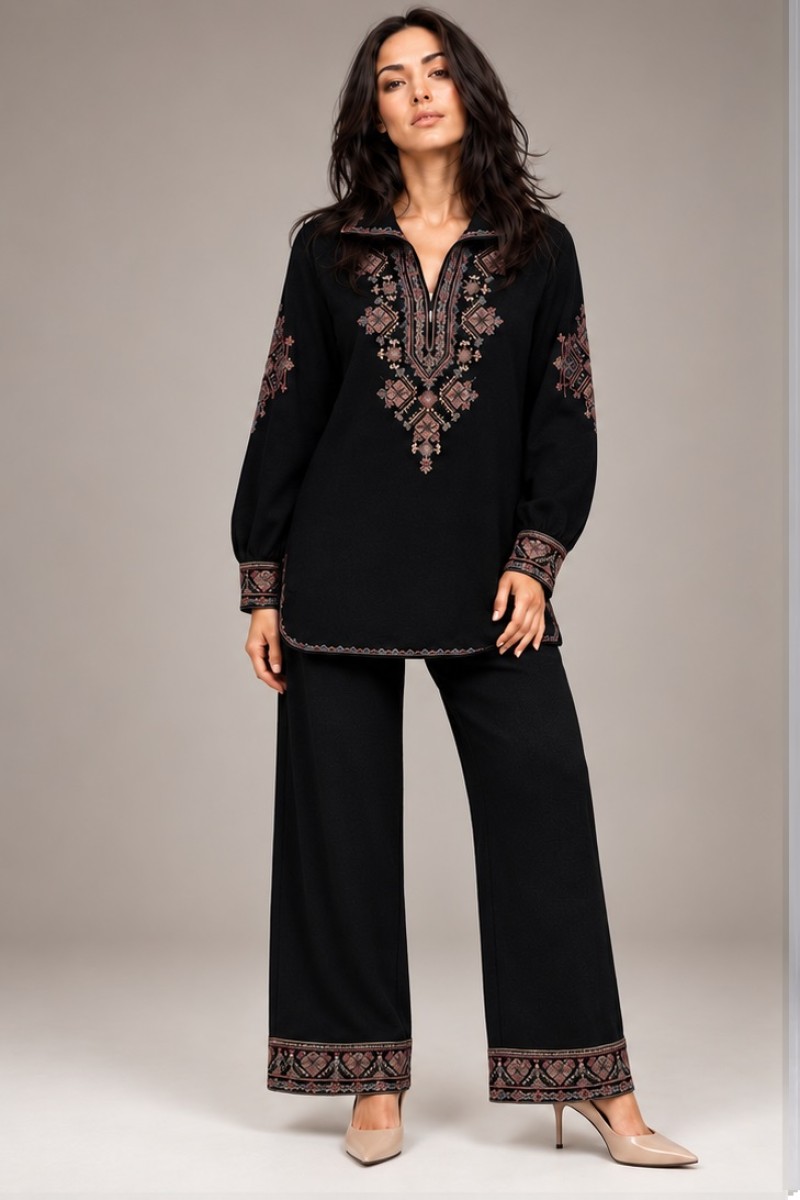 KNITTED EMBROIDERED CO-ORD SET