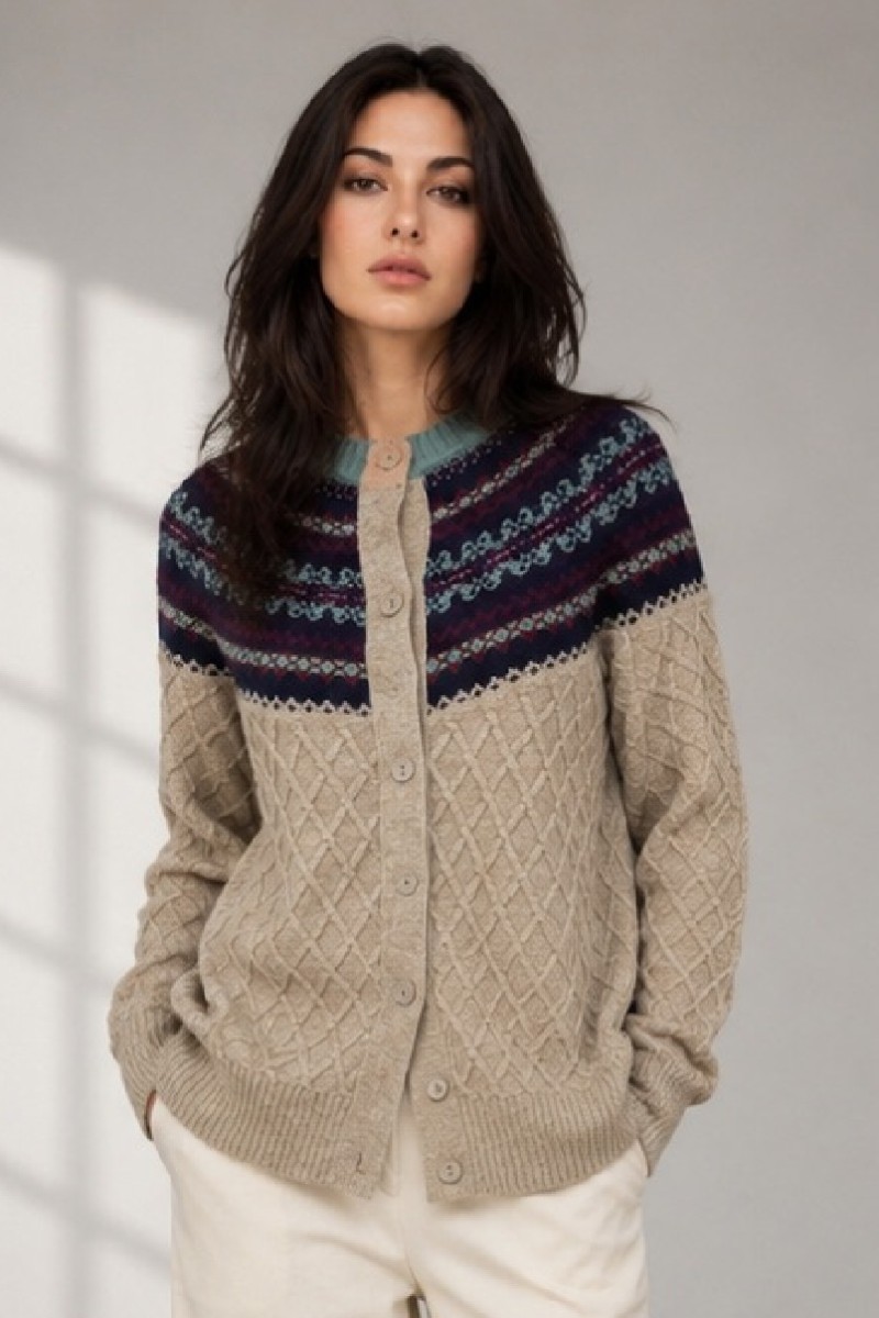 FAIR ISLE YOKE CARDIGAN