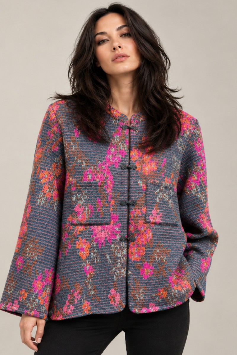 KNITTED FLORAL JACKET