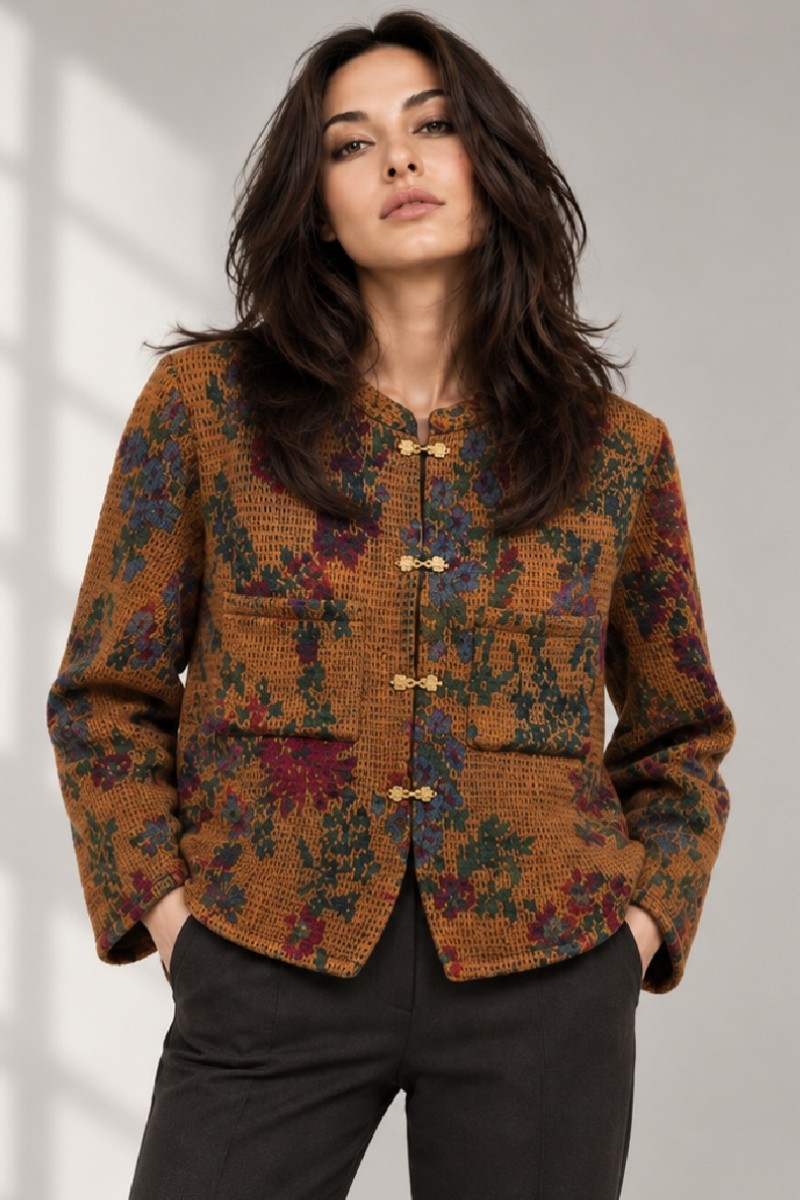 KNITTED FLORAL JACKET