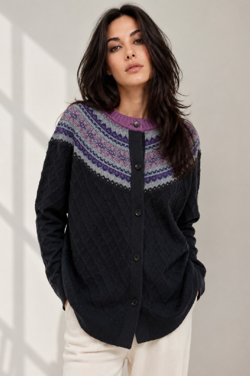 FAIR ISLE YOKE CARDIGAN