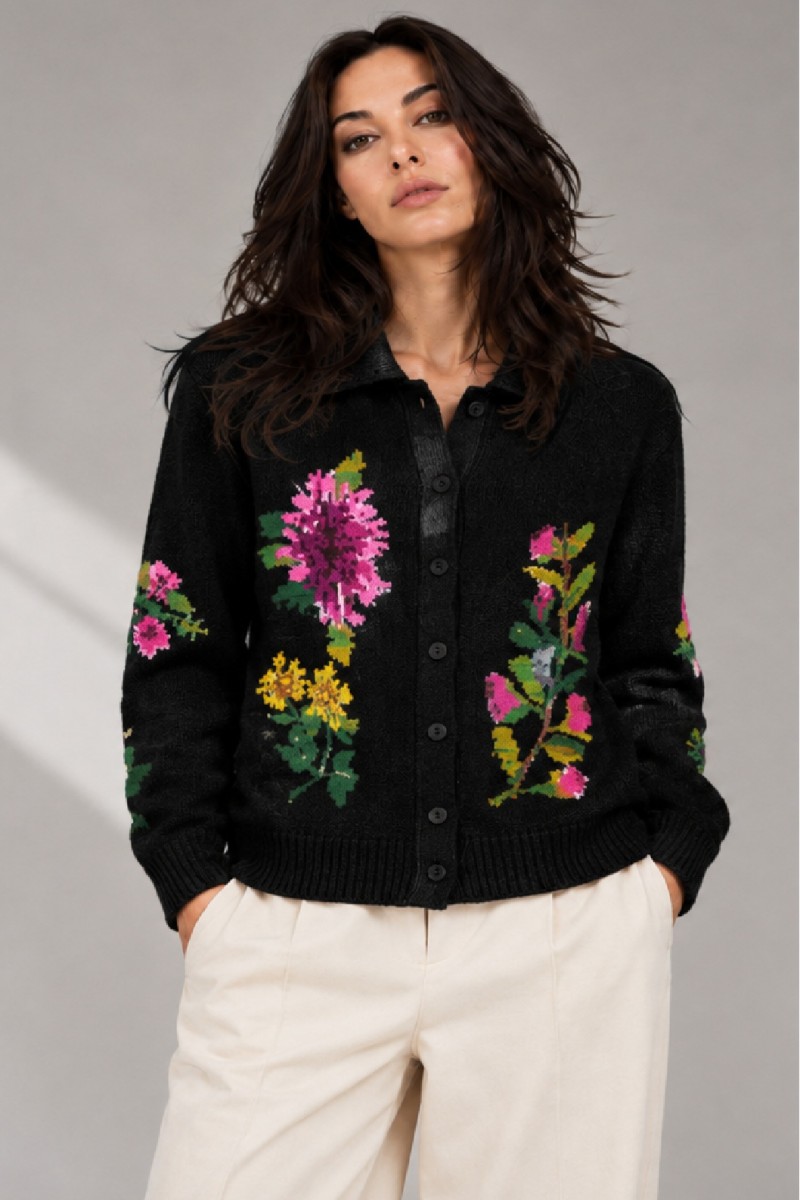 KNITTED EMBROIDERED CARDIGAN