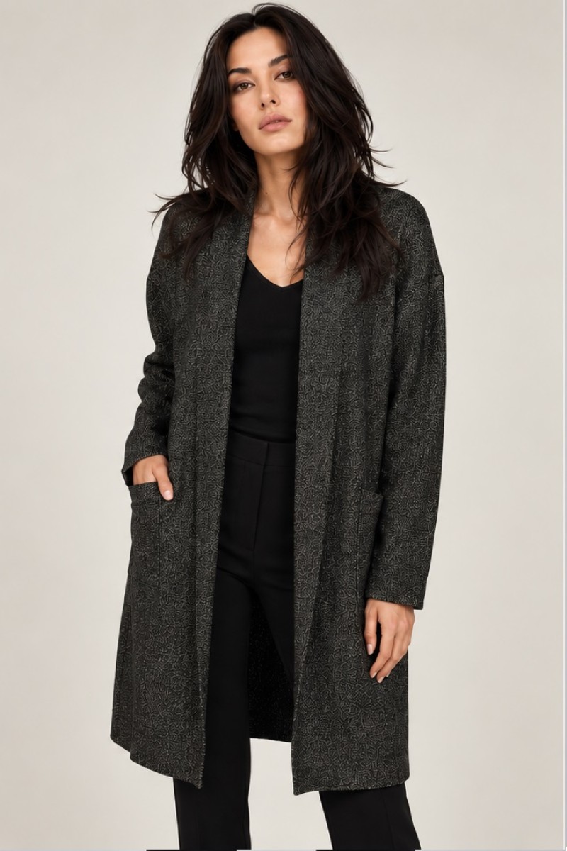 JACQUARD LUREX OPEN SHRUG