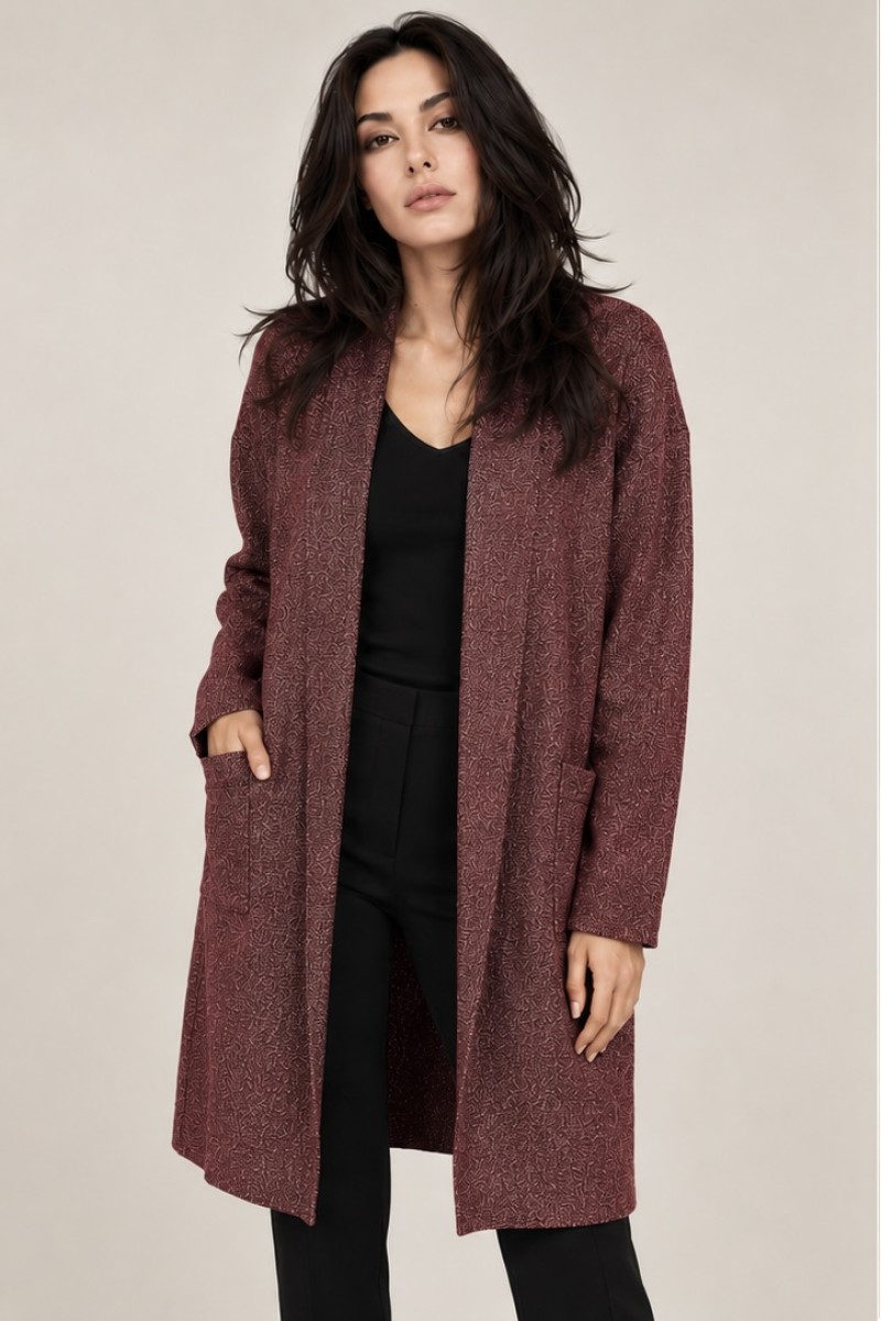 JACQUARD LUREX OPEN SHRUG