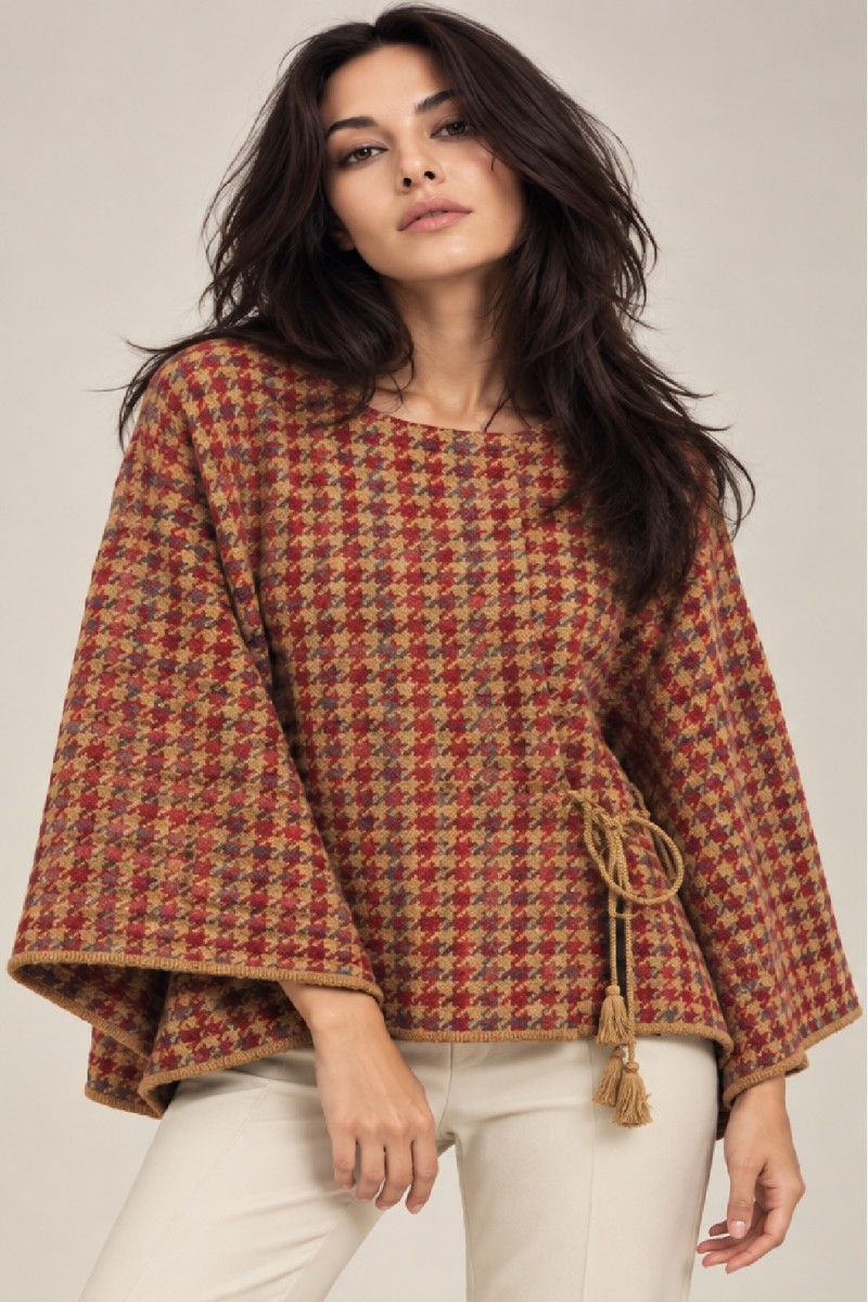 KNITTED CAPE CARDIGAN