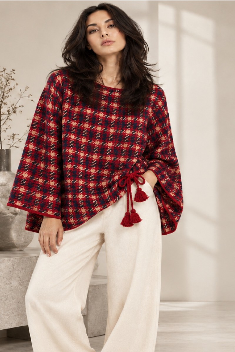 KNITTED CAPE CARDIGAN