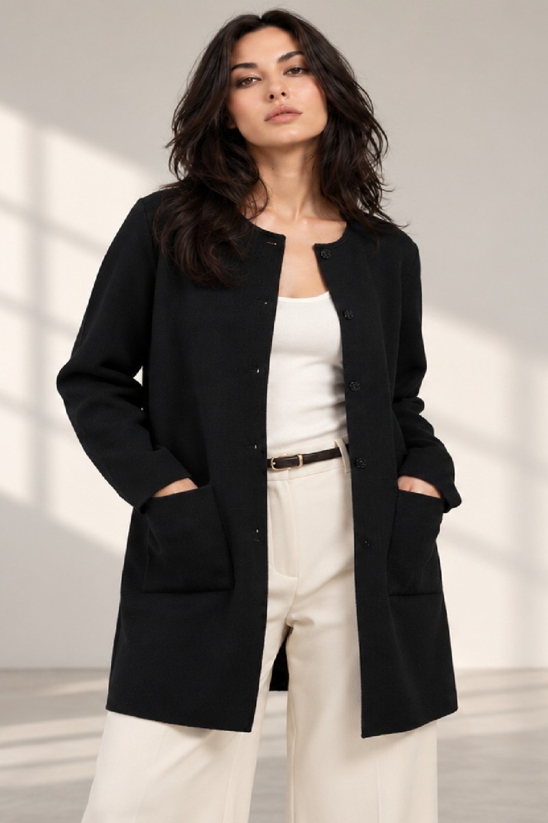 KNITTED LONG CARDIGAN