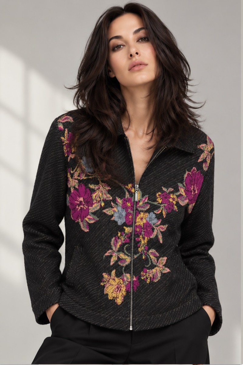KNITTED JACQUARD ZIPPER