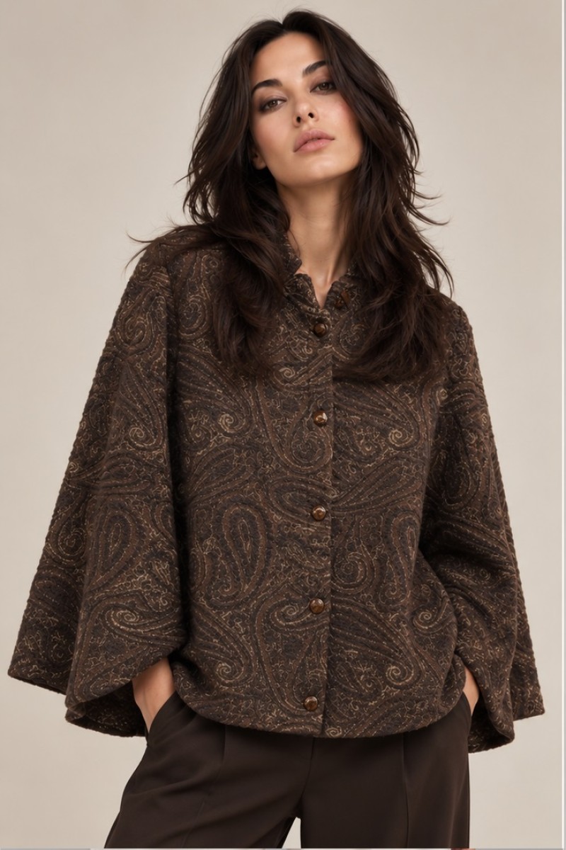 PAISLEY JACQUARD CARDIGAN