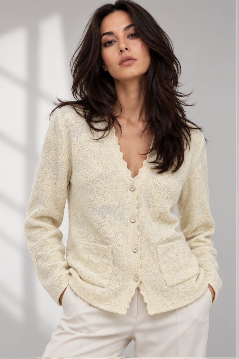 KNITTED JACQUARD CARDIGAN