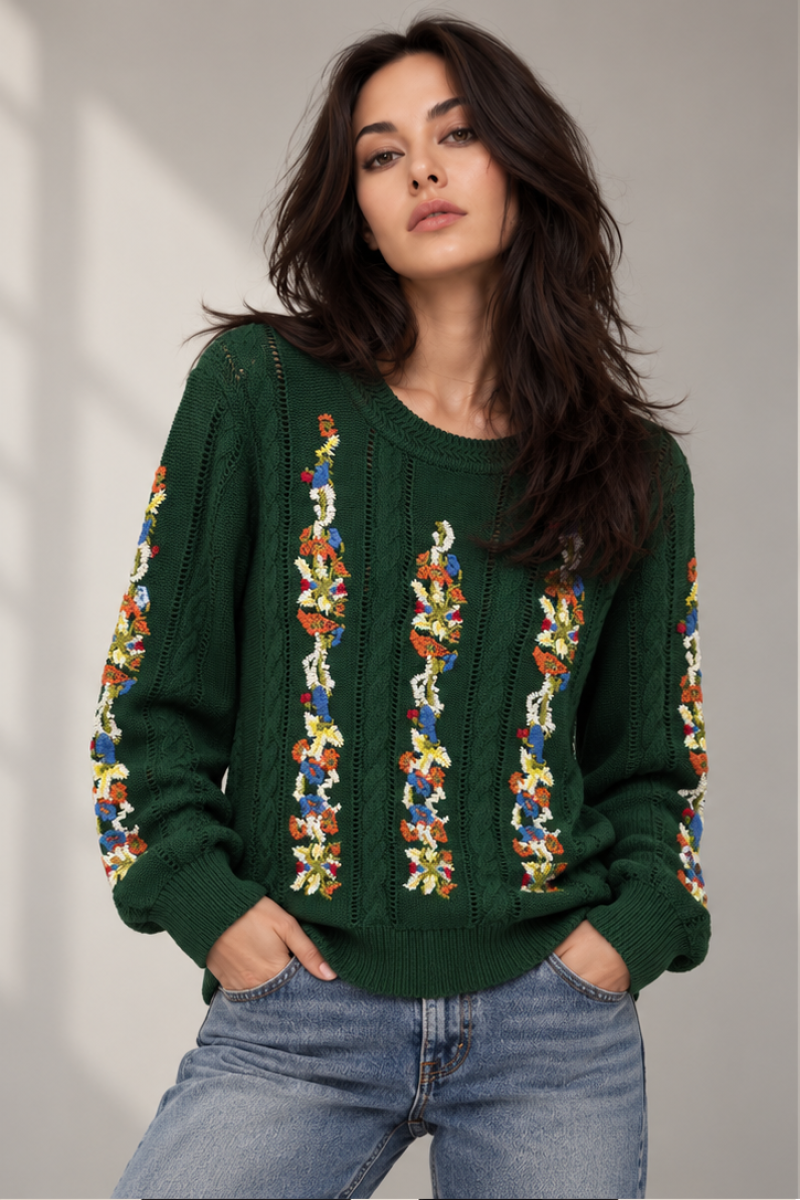 KNITTED EMBROIDERED JUMPER