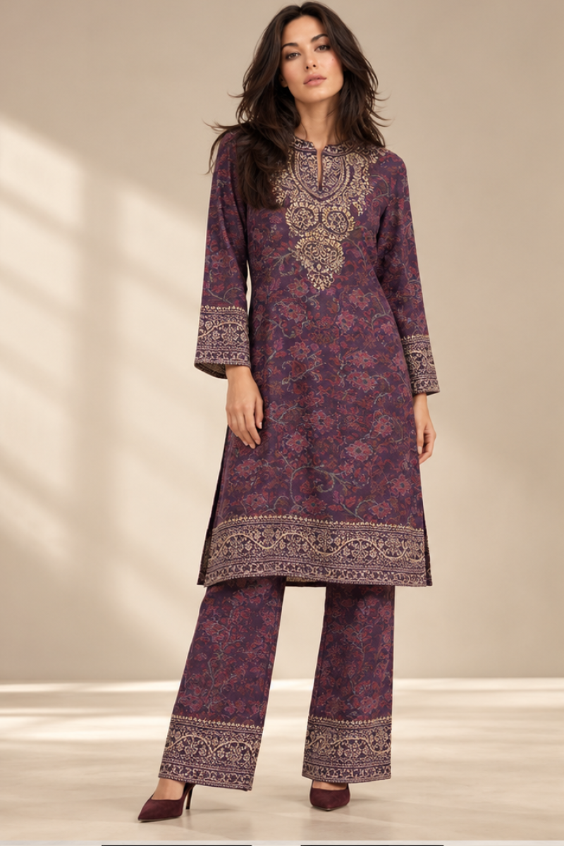 KNITTED EMBROIDERED CO-ORD SET