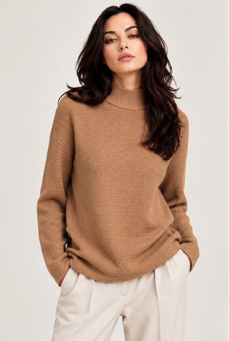 KNITTED HIGH NECK TOP