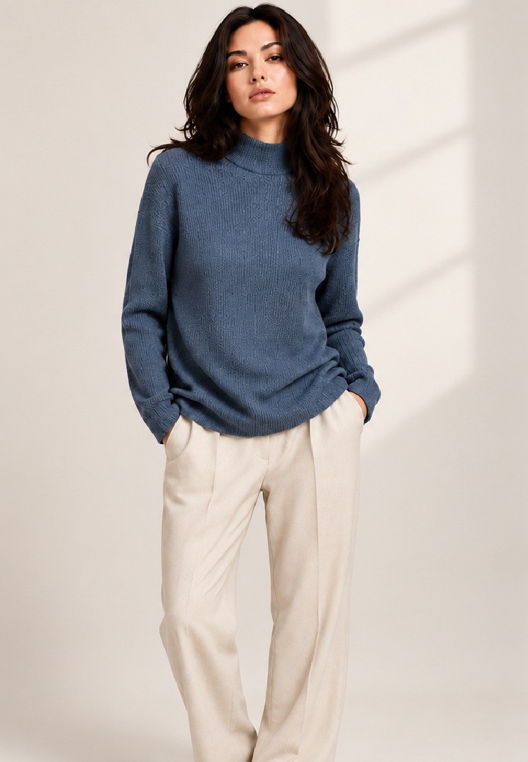 KNITTED HIGH NECK TOP