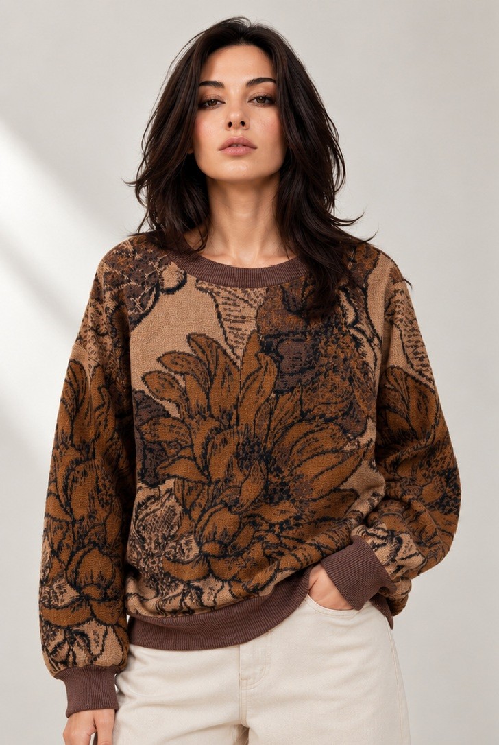 FLORAL JACQUARD PREMIUM KNIT JUMPER