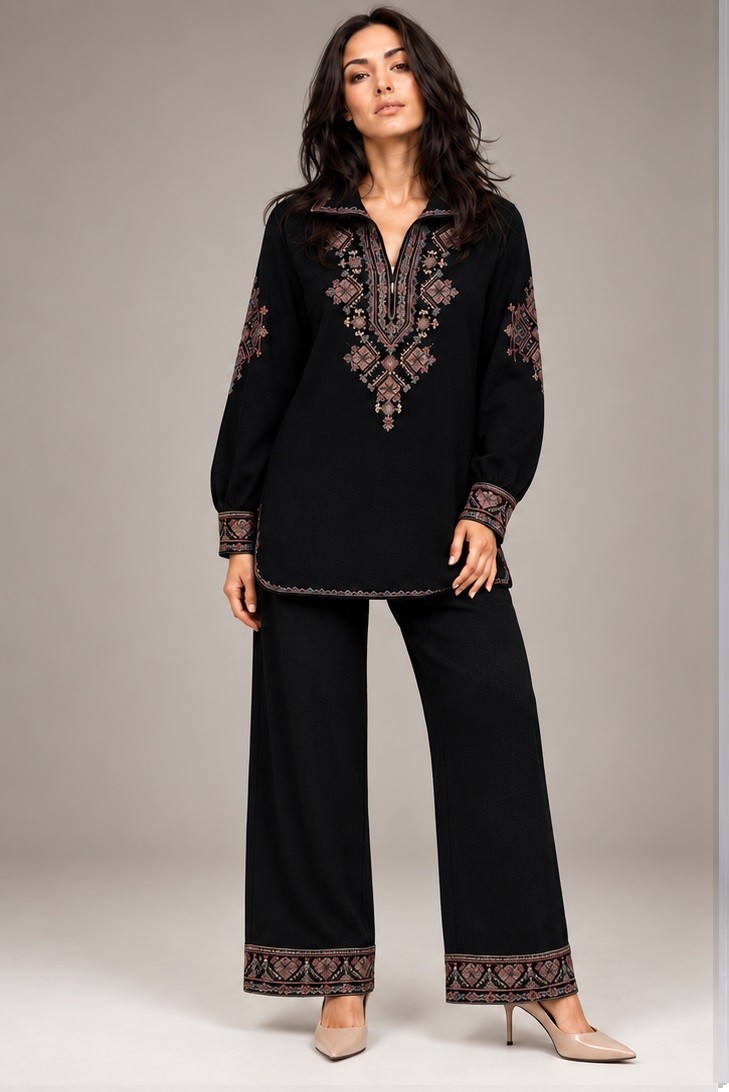 KNITTED EMBROIDERED CO-ORD SET