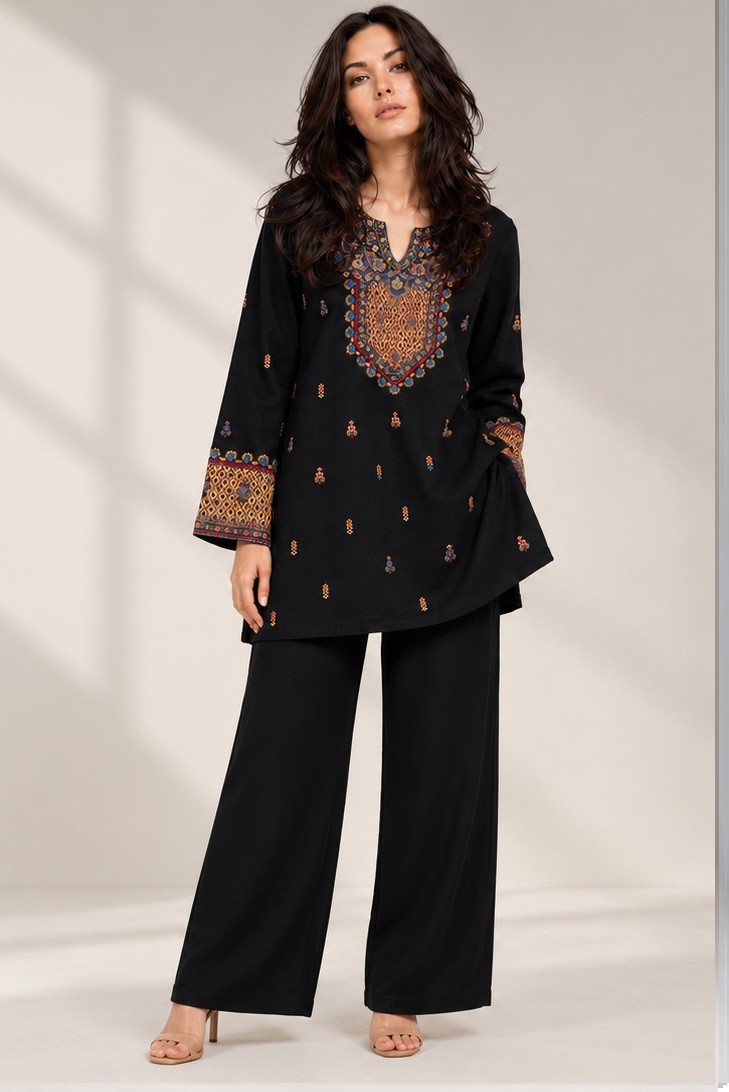 KNITTED EMBROIDERED CO-ORD SET