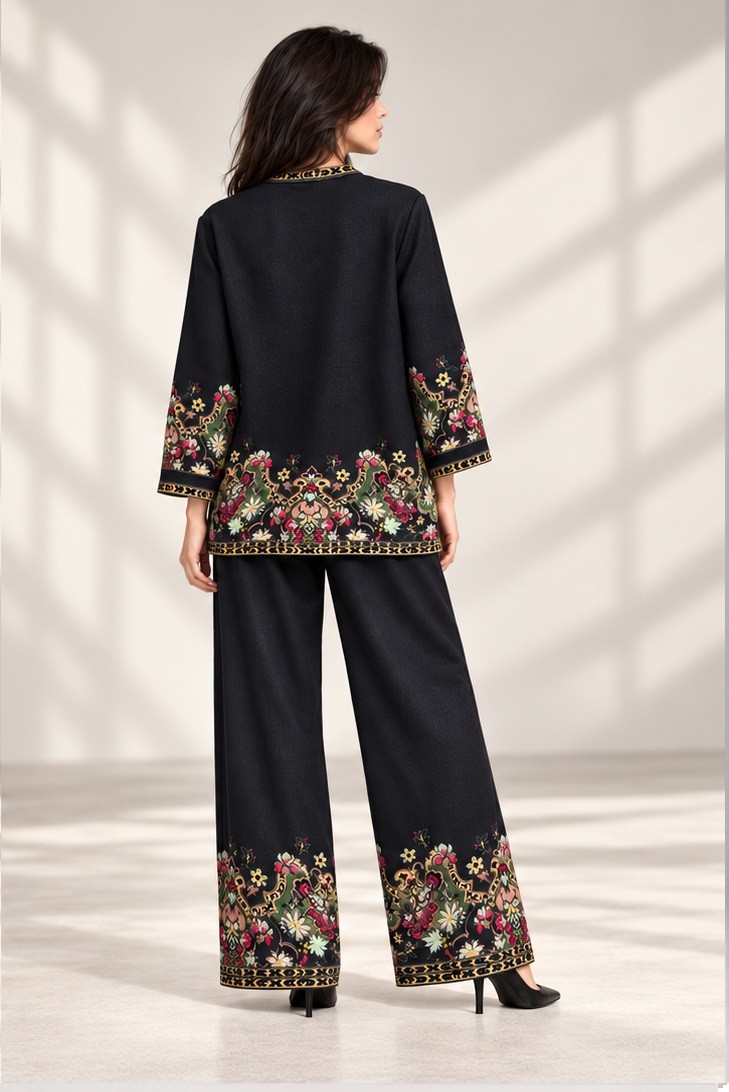KNITTED EMBROIDERED CO-ORD SET