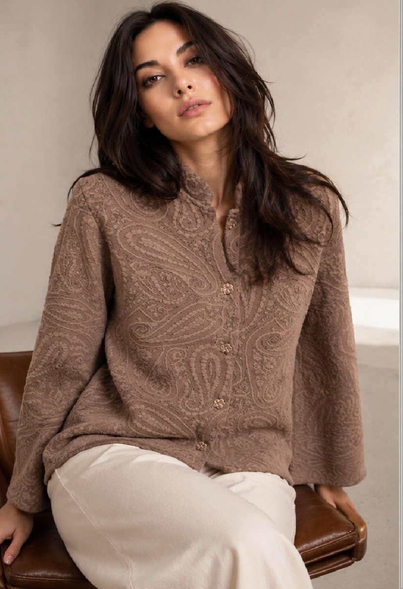 PAISLEY JACQUARD CARDIGAN