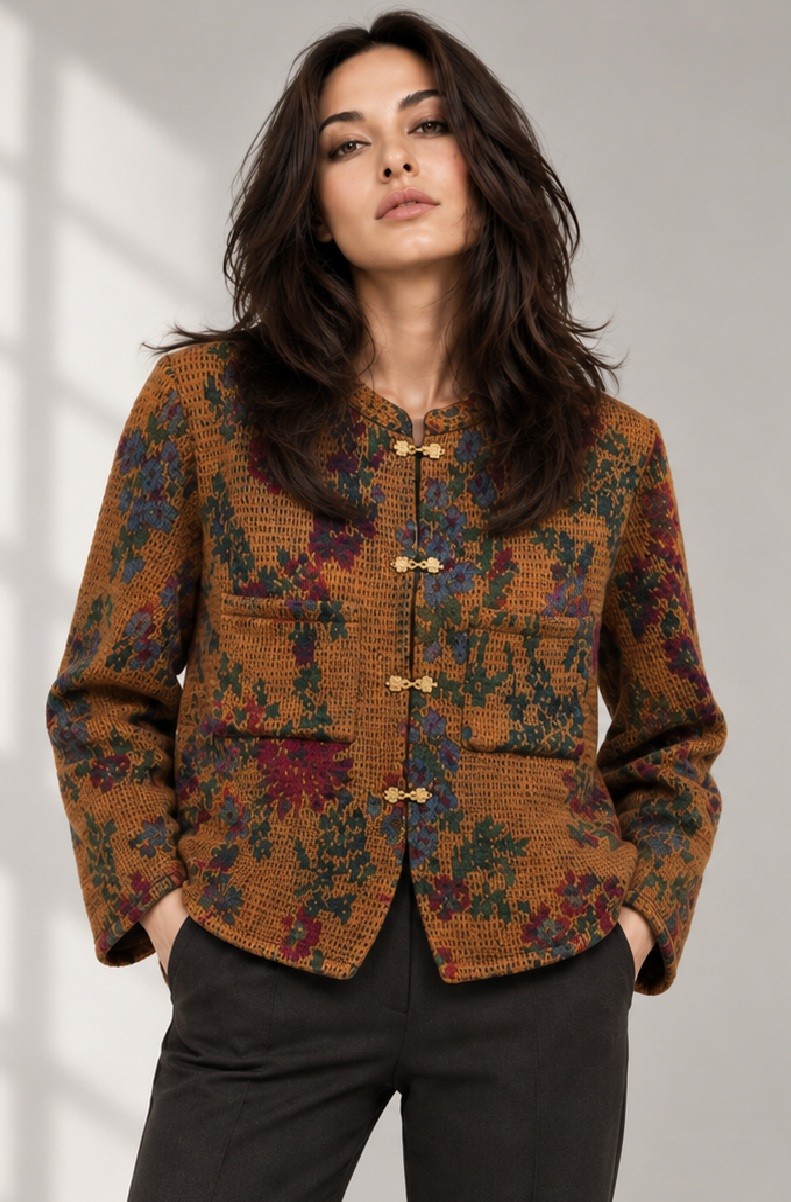 KNITTED FLORAL JACKET
