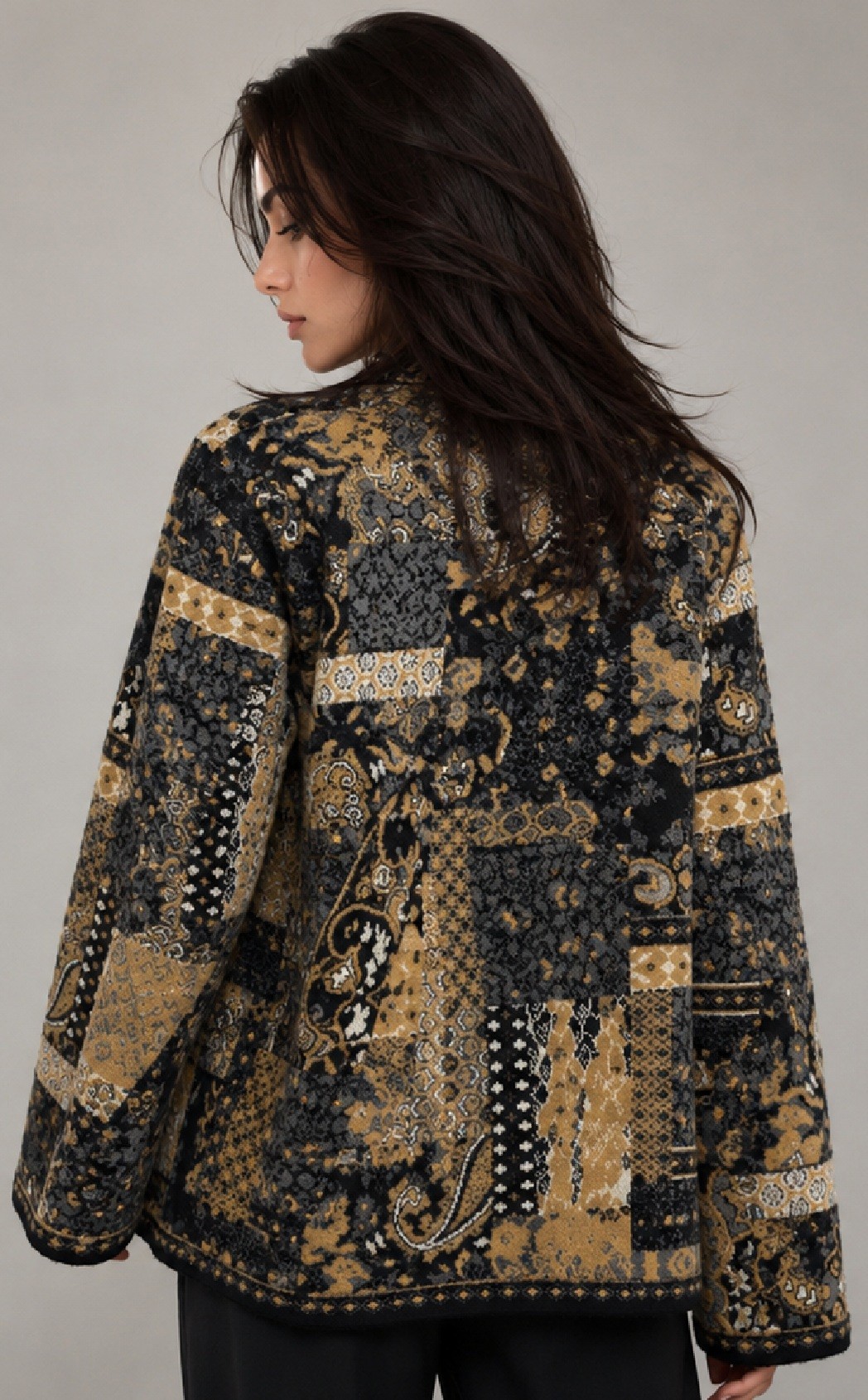 JACQUARD KNITTED CARDIGAN