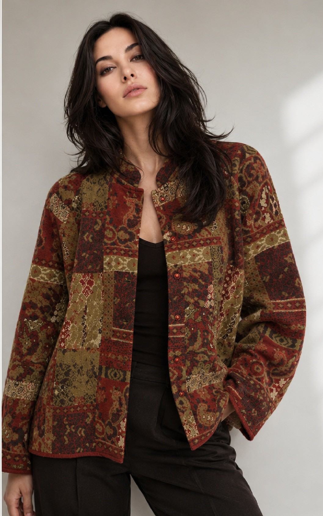 JACQUARD KNITTED CARDIGAN
