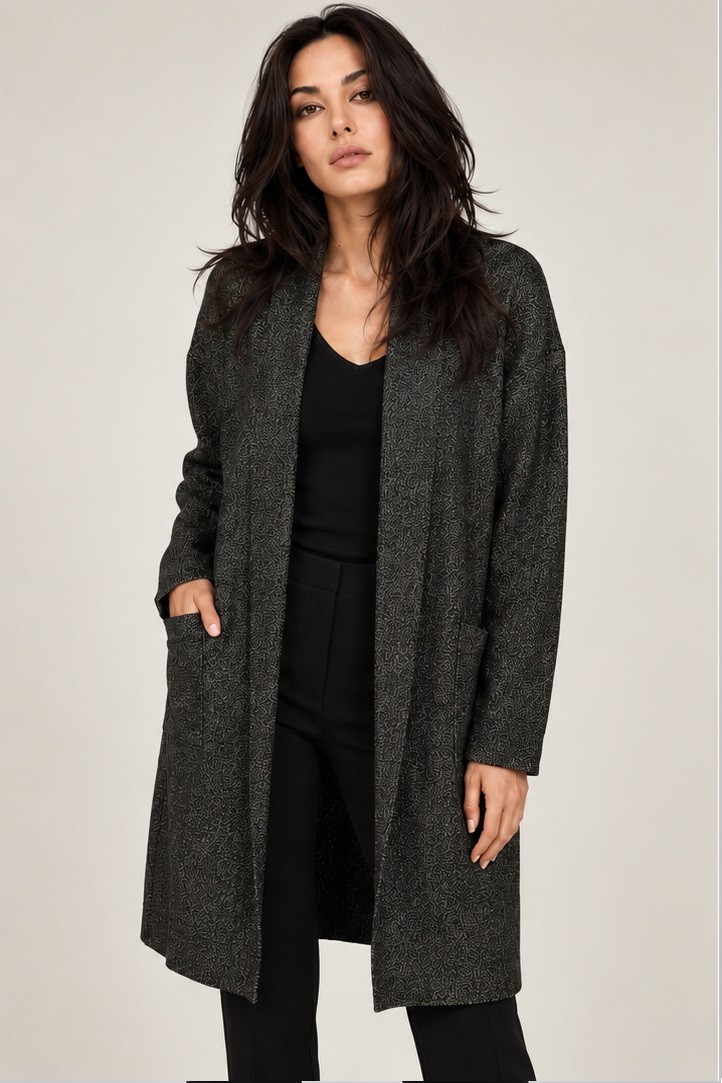 JACQUARD LUREX OPEN SHRUG