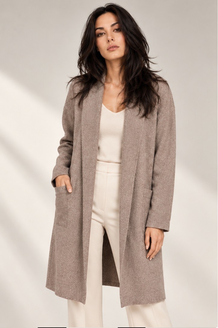 JACQUARD LUREX OPEN SHRUG