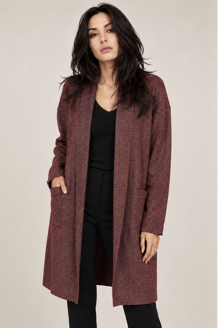 JACQUARD LUREX OPEN SHRUG