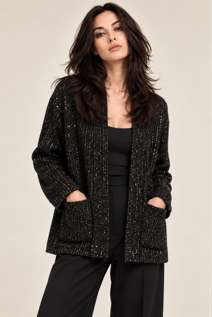 SEQUIN KNITTED  SHRUG