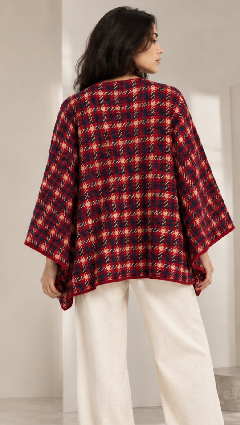KNITTED CAPE CARDIGAN