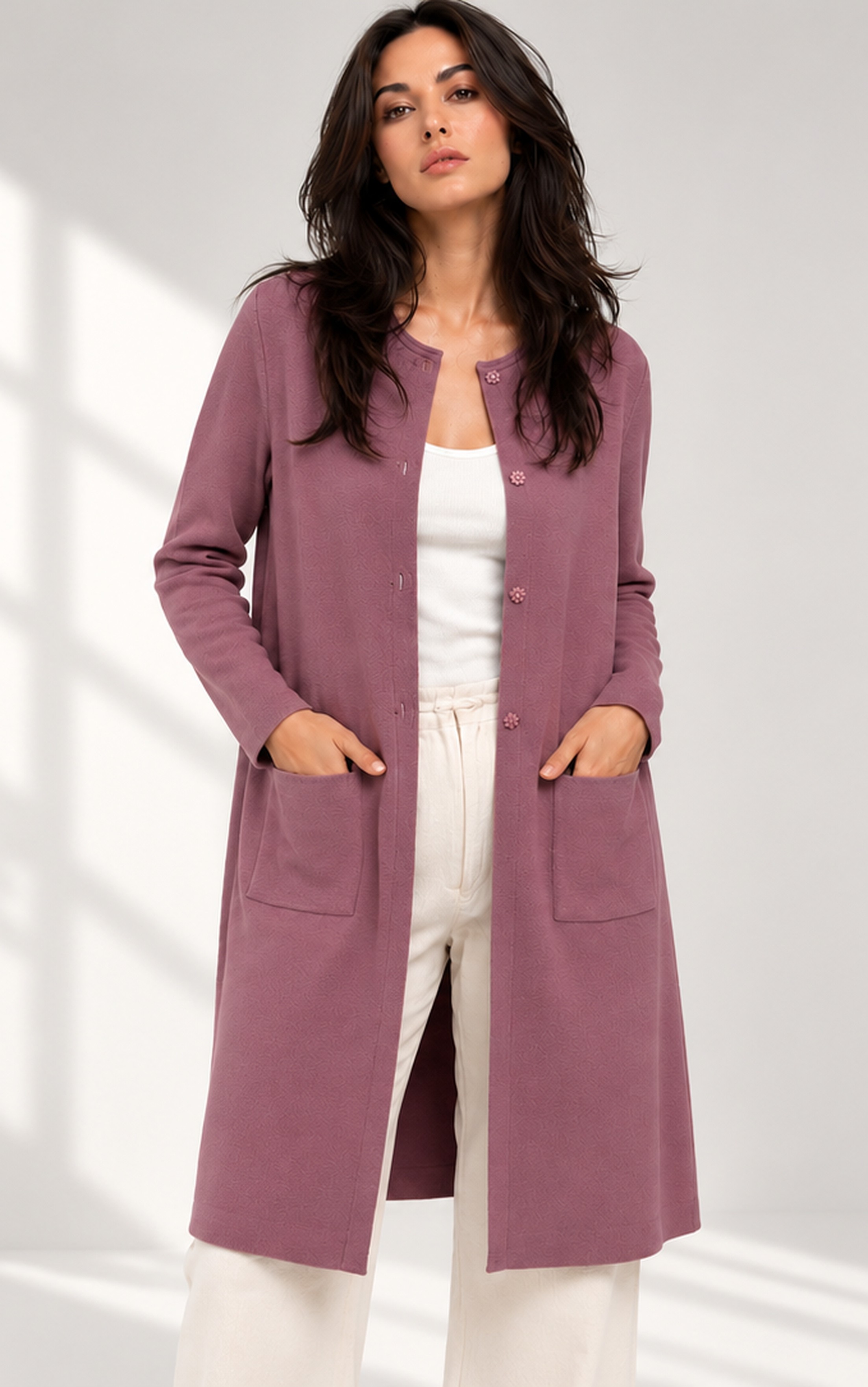 KNITTED LONG CARDIGAN