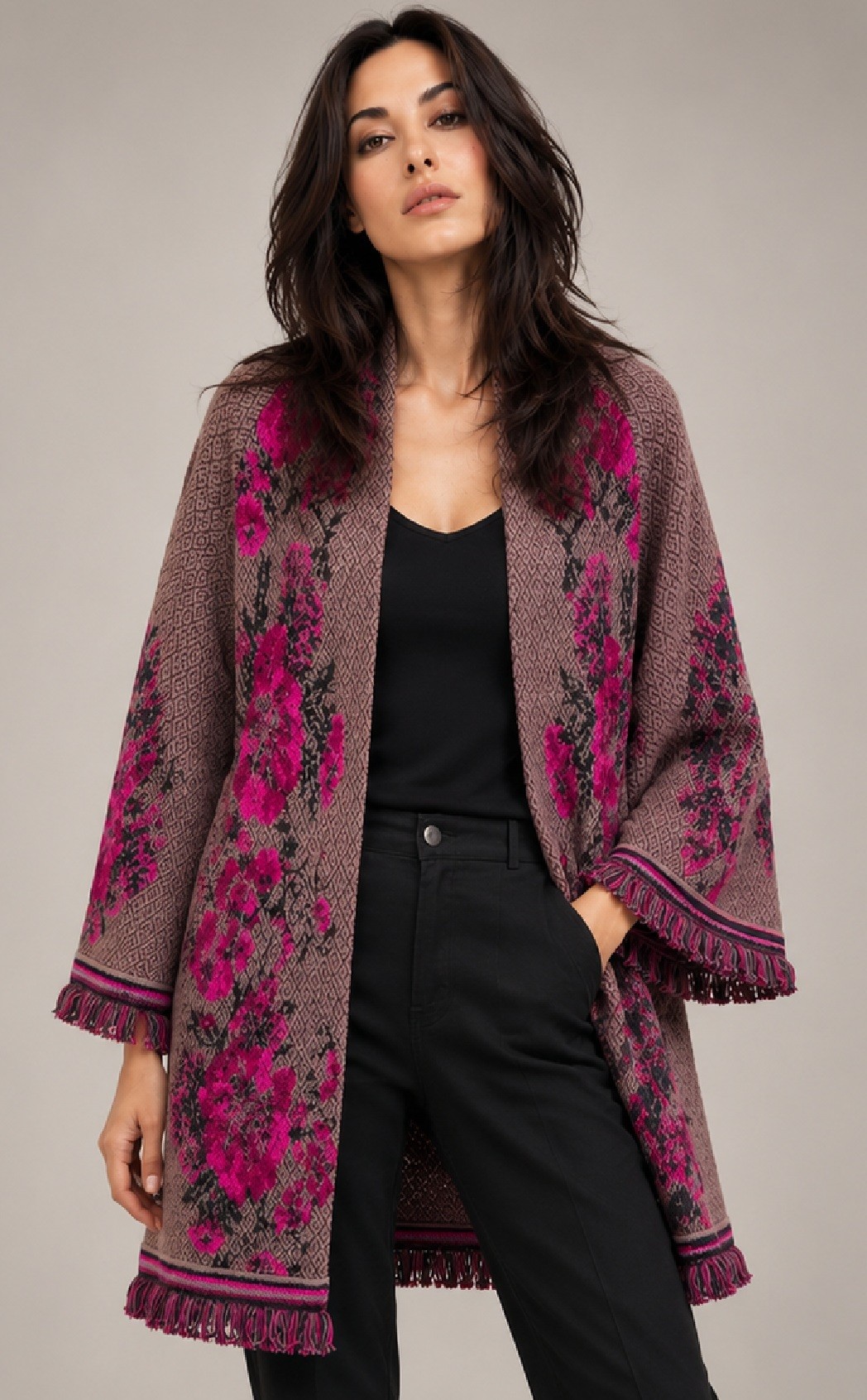 KNITTED LONG CARDIGAN